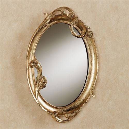 Art Nouveau Gold Oval Wall Mirror Inside Art Nouveau Wall Mirrors (View 11 of 20)