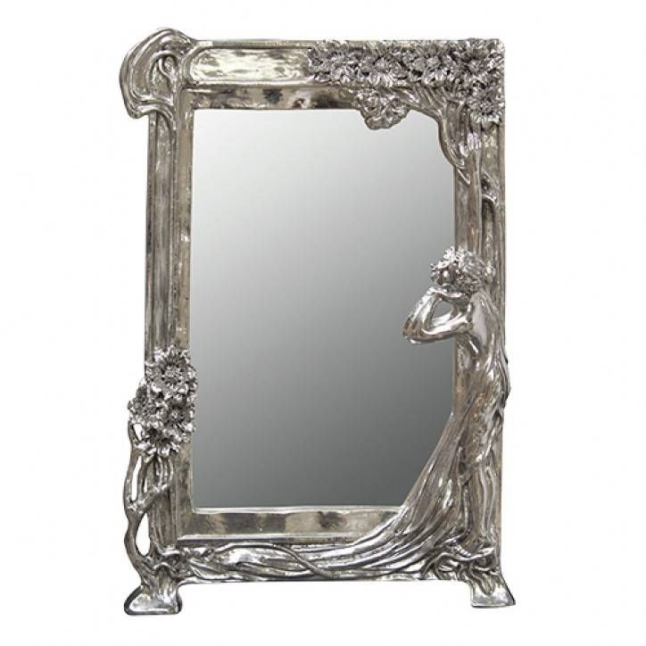 Art Nouveau Silver Lady Mirror Inside Art Nouveau Mirrors (Photo 1 of 20)