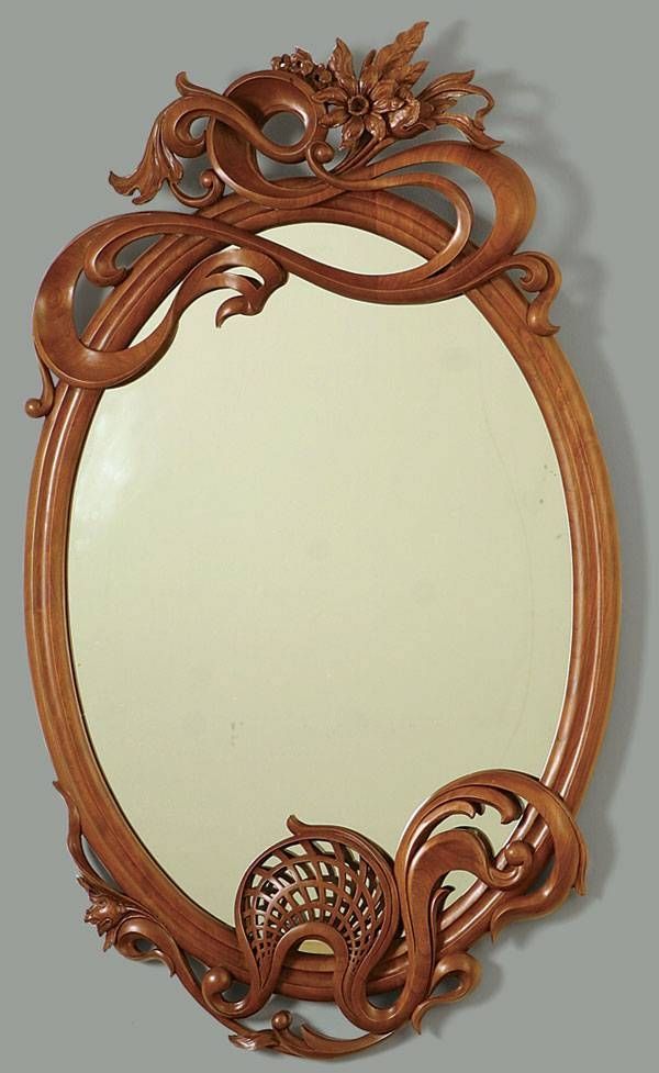 Art Nouveau Style Carved Mirror – Finewoodworking In Art Nouveau Mirrors (View 5 of 20)