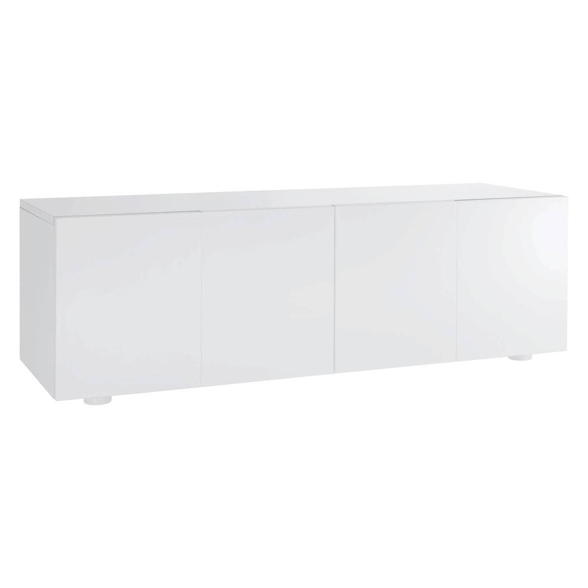 Aspen White High Gloss Long Cabinet | Buy Now At Habitat Uk Within Cheap White High Gloss Sideboard (View 9 of 20)