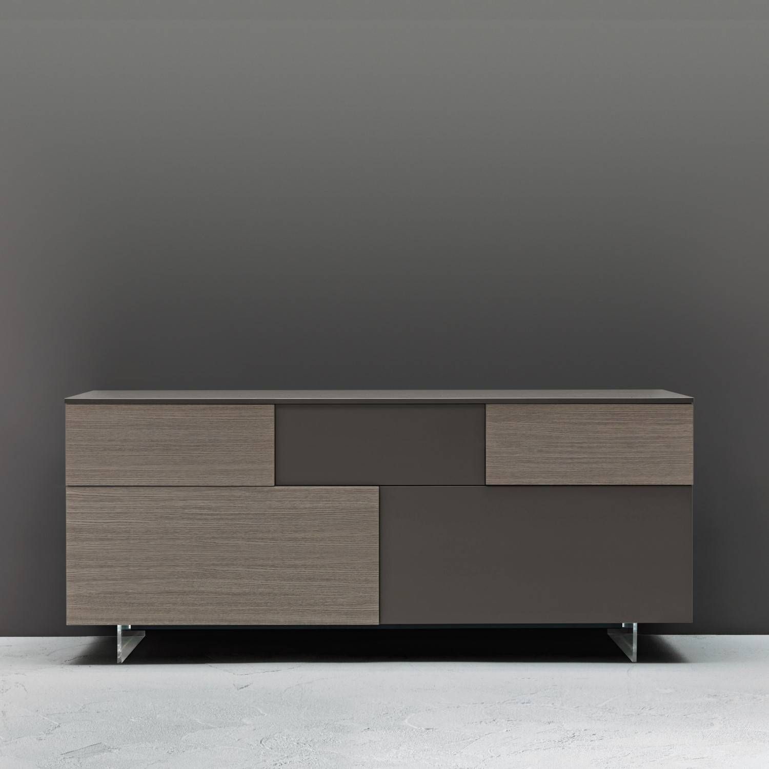 Astounding Modern Dark Grey Oak Sideboard Design With Stacked Intended For Large Modern Sideboard (Photo 20 of 20)
