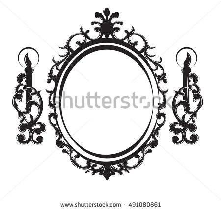 Baroque Rococo Mirror Frame Decor Vector Stock Vector 424889143 With Regard To Black Victorian Style Mirrors (View 27 of 30)