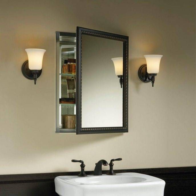Bathroom Cabinets : Loft Bathroom Master Bathroom Medicine Cabinet Regarding Black Cabinet Mirrors (Photo 25 of 30)