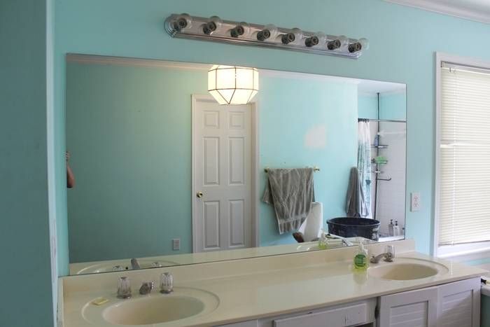 Bathroom Ideas: Frameless Bathroom Wall Mirrors With Above Wall Pertaining To Unframed Wall Mirrors (Photo 11 of 30)