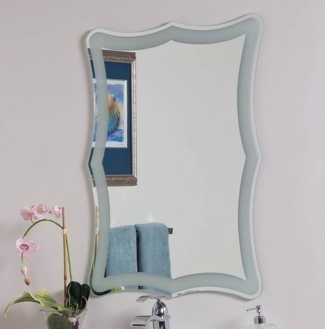 Bathroom Ideas: Unusual Frameless Lowes Bathroom Mirrors Above With Unusual Mirrors For Bathrooms (View 4 of 20)