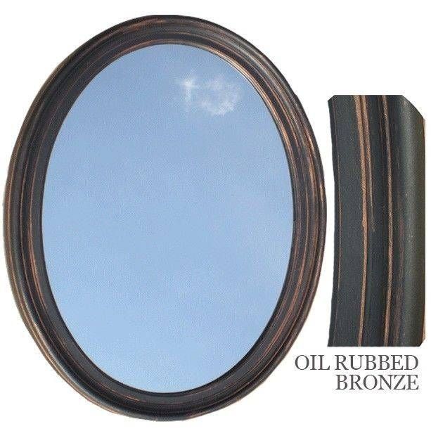 Bathroom Mirror Vanity Oval Framed Wall Mirror, Oil Rubbed Bronze Pertaining To Oval Wall Mirrors (Photo 16 of 20)