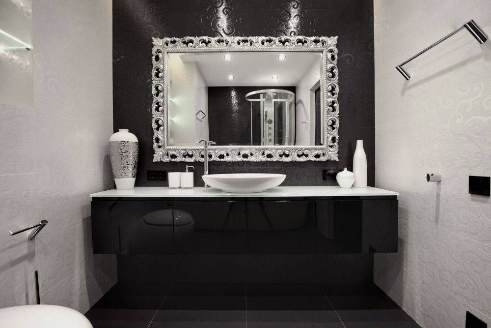 Bathroom Mirrors Afina Radiance Framed Rectangular Bevel Wall With Inside Chrome Framed Mirrors (View 18 of 30)