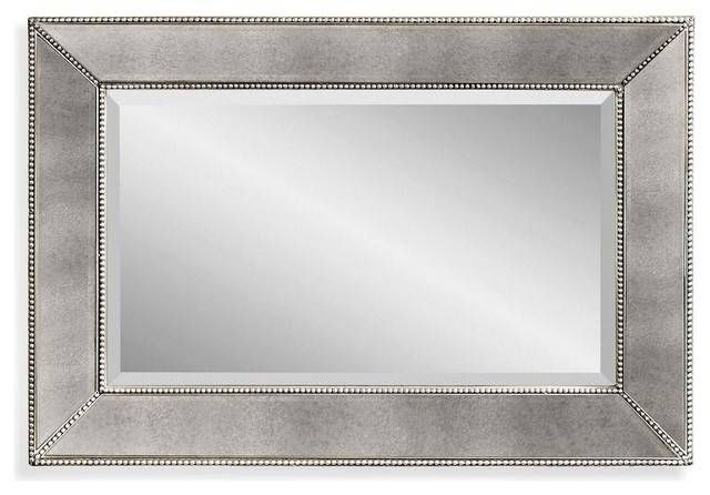 Beaded Wall Mirror – Transitional – Wall Mirrors  Bassett Inside Rectangular Silver Mirrors (Photo 8 of 30)