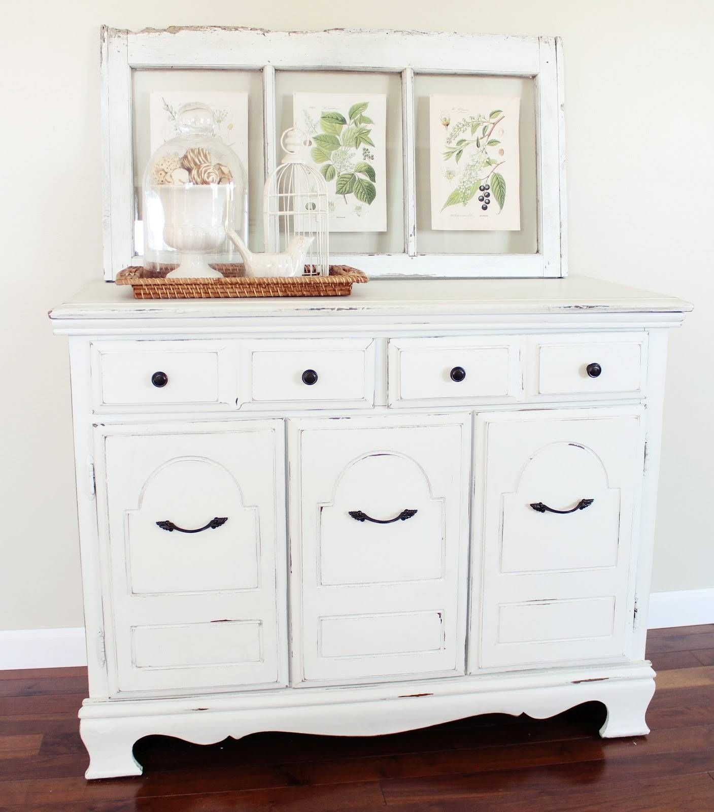 Behind The Red Barn Door: White Distressed Buffet With White Distressed Sideboard (Photo 12 of 20)