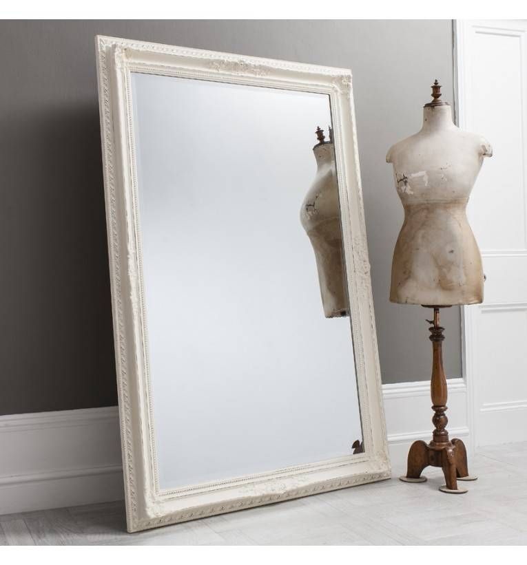 Bella Vintage Cream Large Rectangle Mirror 170 X 84 Cm Bella White Intended For Antique Cream Mirrors (View 9 of 20)