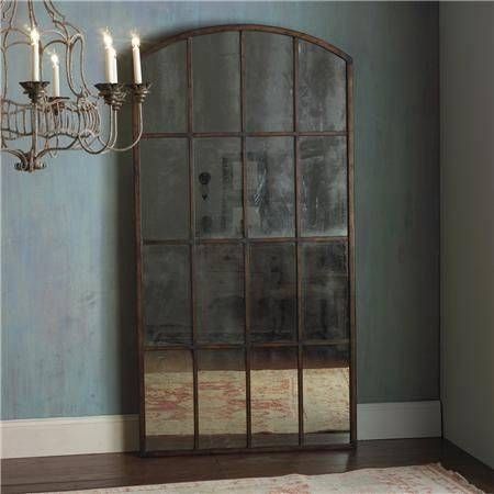mirror arched mirrors window floor pane leaning arch windowpane metal leaner furniture wall visit collection restoration hardware ebay