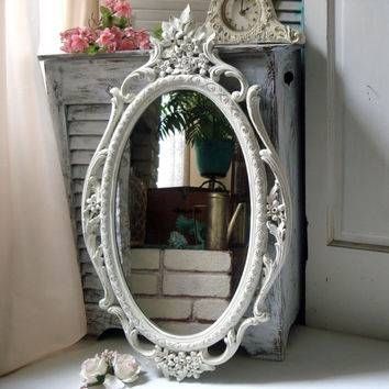 Best Shabby Chic Vintage Mirror Products On Wanelo Throughout Large White Antique Mirrors (View 19 of 30)