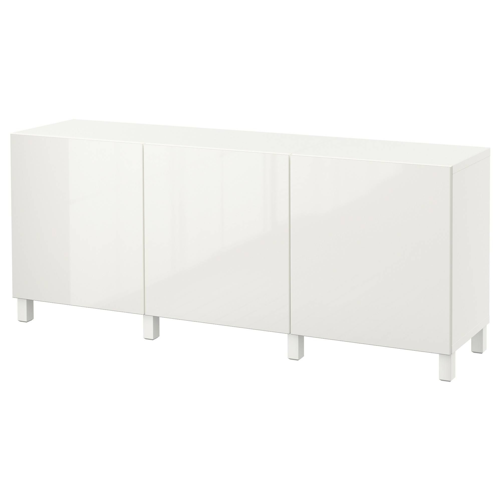 Bestå Storage Combination With Doors – White/selsviken High Gloss Within High Gloss Sideboards (Photo 16 of 20)