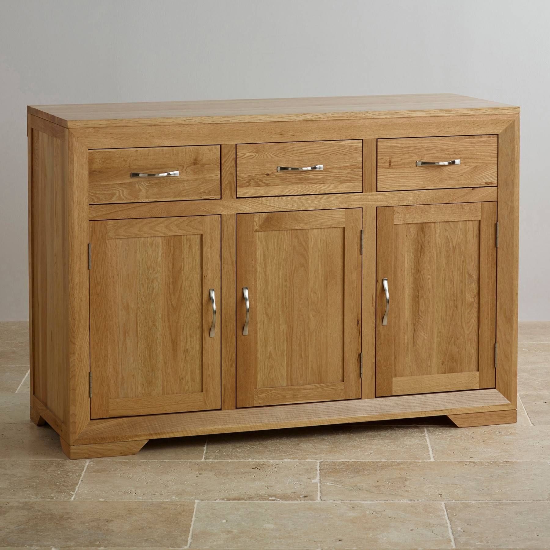 Bevel Natural Solid Oak Large Sideboard Oak Furniture Land With Regard To Small Sideboards For Sale (View 7 of 20)