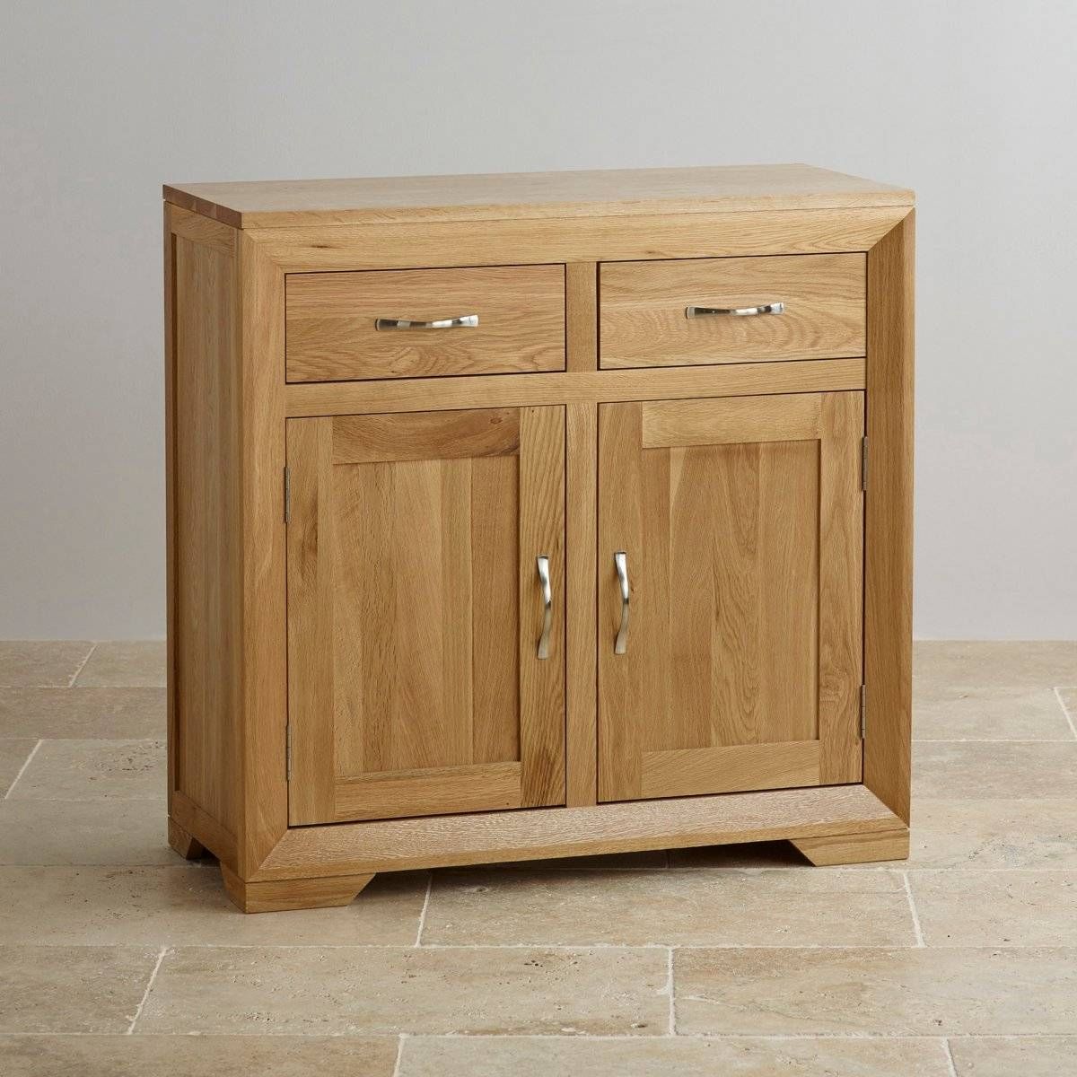 Bevel Small Sideboard In Natural Solid Oak | Oak Furniture Land Throughout Small Sideboards (Photo 2 of 20)