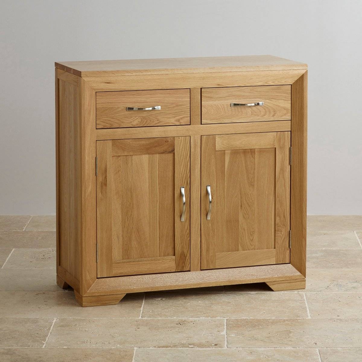 Bevel Small Sideboard In Natural Solid Oak | Oak Furniture Land Within Small Sideboard (Photo 1 of 20)