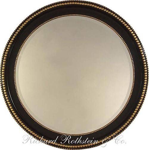 Black And Gold Simple Round Wall Mirror From Richard Rothstein Throughout Black And Gold Wall Mirrors (View 8 of 20)