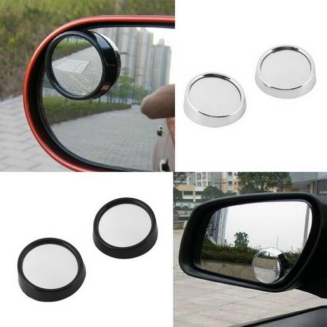 Black Auto Side 360 Wide Angle Round Convex Mirror Car Vehicle Throughout Small Round Convex Mirrors (Photo 20 of 20)