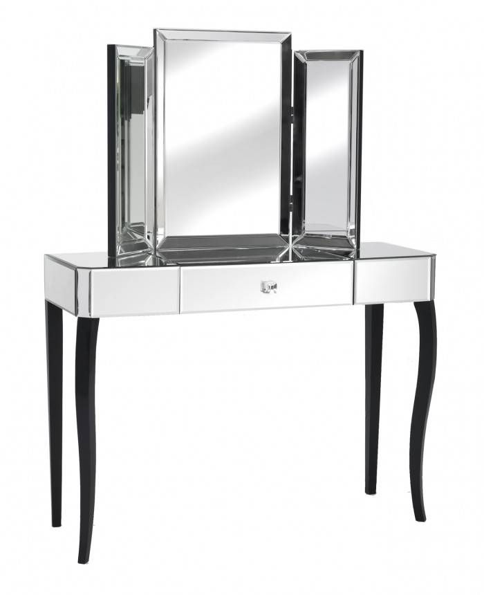 Black Orchid | Luxury Chelsea Art Deco Mirrored Dressing Table Or Inside Art Nouveau Dressing Table Mirrors (Photo 3 of 20)