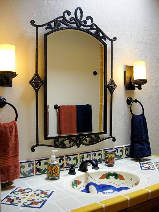 Black Wrought Iron Mirrors For Bathroom With Regard To Wrought Iron Bathroom Mirrors (Photo 3 of 30)