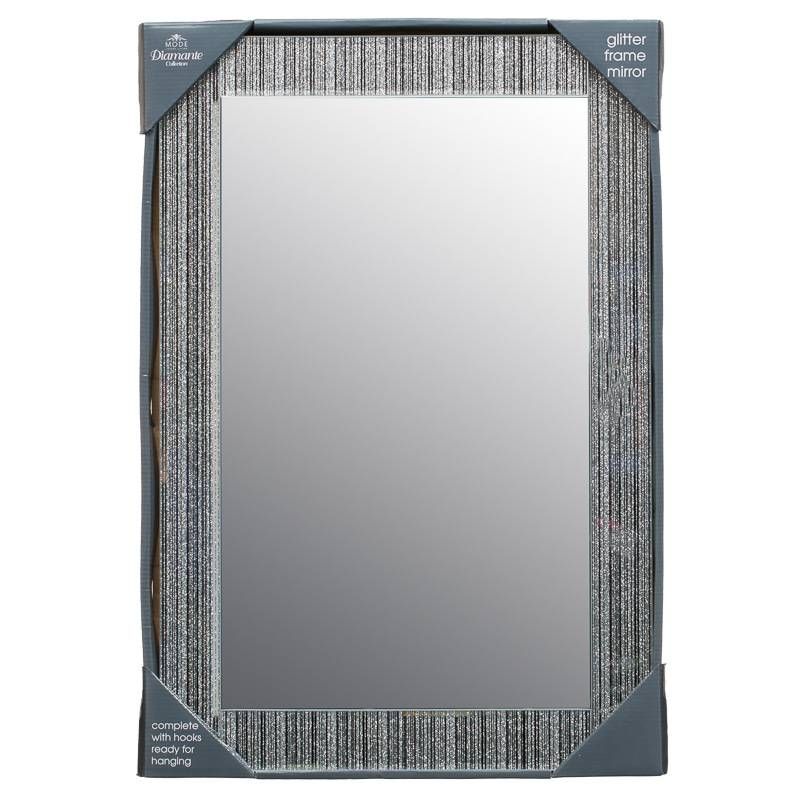 B&m Glitter Frame Mirror – 295573 | B&m In Silver Glitter Mirrors (Photo 2 of 20)