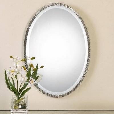Brayden Studio Oval Polished Nickel Wall Mirror & Reviews | Wayfair For Oval Wall Mirrors (View 4 of 20)