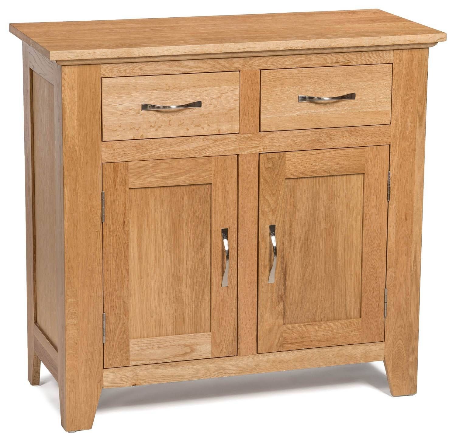 Camberley Oak Small 2 Door 2 Drawer Sideboard – Sideboards & Tops Throughout Small Wooden Sideboard (View 7 of 20)