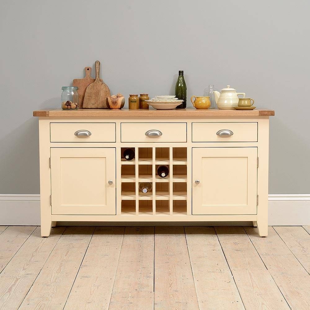Canterbury Cream Sideboard With Wine Rack Including Free Delivery In Oak Sideboard With Wine Rack (View 12 of 20)