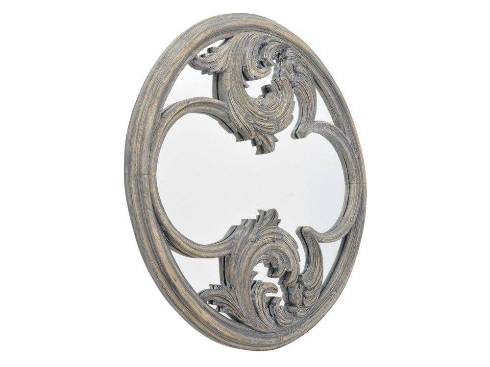 Carved Wooden Mirror | Ornate Carved Round Mirror | Libra Pertaining To Ornate Round Mirrors (Photo 19 of 20)