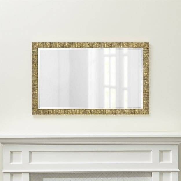 Champagne Gold Birch Rectangular Wall Mirror | Crate And Barrel Pertaining To Champagne Mirrors (View 5 of 20)