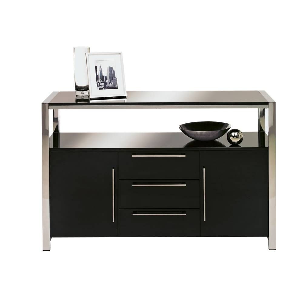 Charisma Sideboard Black Gloss At Wilko Throughout Black Sideboard (Photo 1 of 20)