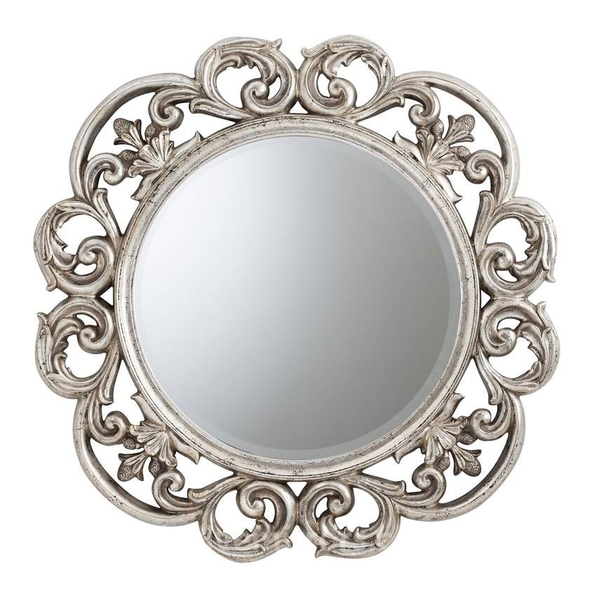Cheri Large Round Mirror Silver 91 Cm Cheri Round Silver Mirror For Silver Mirrors (View 5 of 20)