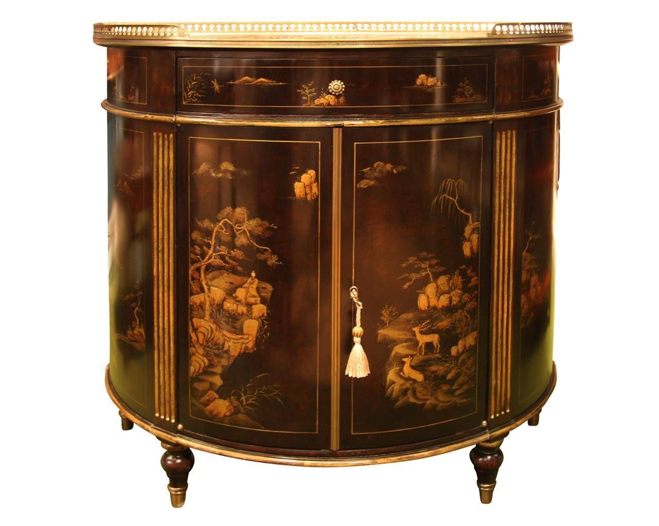 Chinoiserie Demilune Or Bow Front Dining Cabinet For Chinoiserie Sideboard (Photo 16 of 20)
