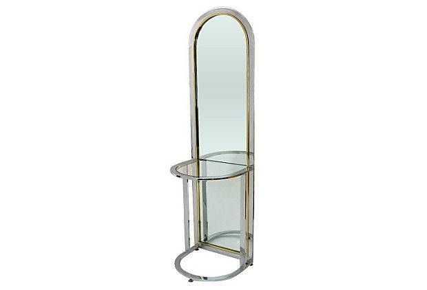 Chrome And Brass Floor Mirror – Janney's Collection Intended For Chrome Floor Mirrors (Photo 13 of 20)