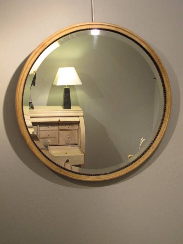 Circa 1930s Bleached Beech Danish Mirror – Round / Oval Mirrors With Antique Round Mirrors (Photo 16 of 20)