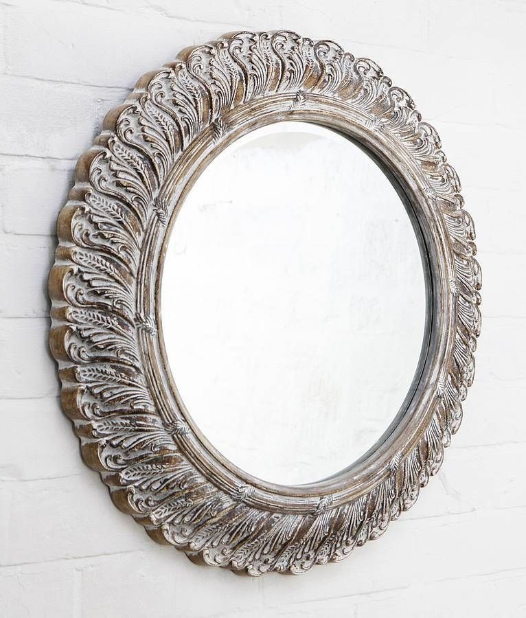 Circular Ornate French Mirrorhand Crafted Mirrors In Ornate Round Mirrors (View 12 of 20)