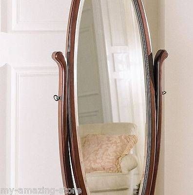 Classic Cheval Mirror Oval Free Standing Furniture Wood Leaning Intended For Oval Freestanding Mirrors (View 15 of 20)