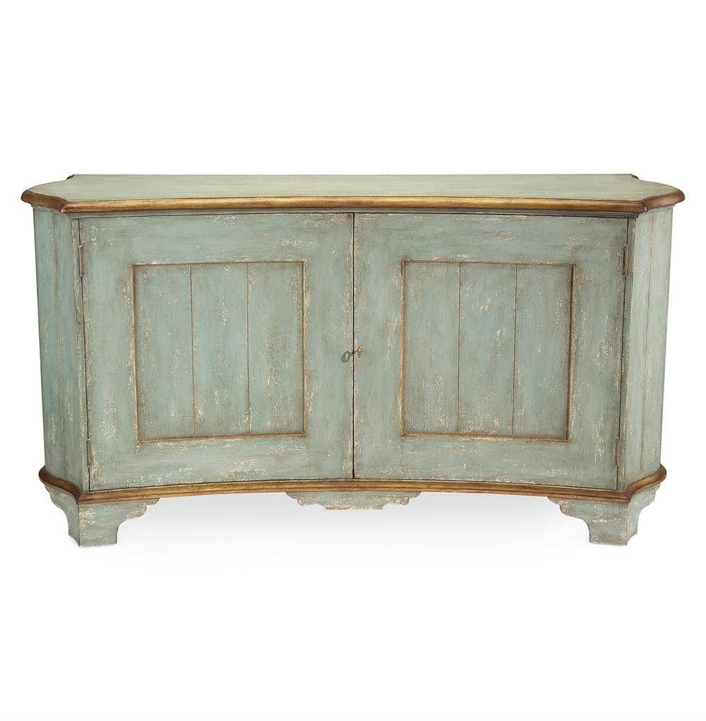 Claude French Country Light Blue Gold Gilded Buffet Sideboard With Regard To French Country Sideboards (Photo 8 of 20)