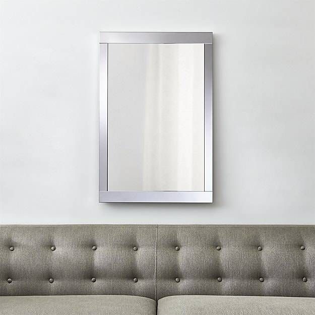 Colby Chrome Metal Framed Wall Mirror | Crate And Barrel Pertaining To Chrome Framed Mirrors (View 14 of 30)