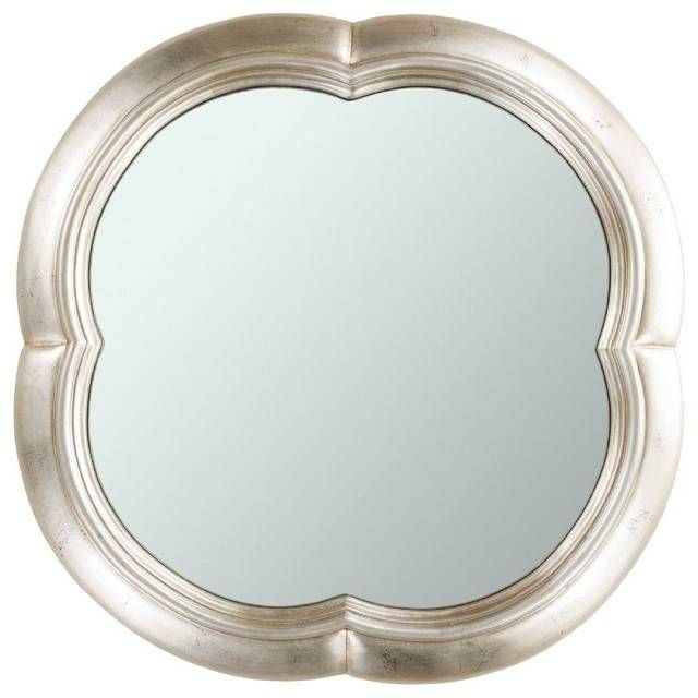 Contemporary Milburn Round Champagne Mirror – Transitional – Wall With Champagne Wall Mirrors (View 8 of 20)