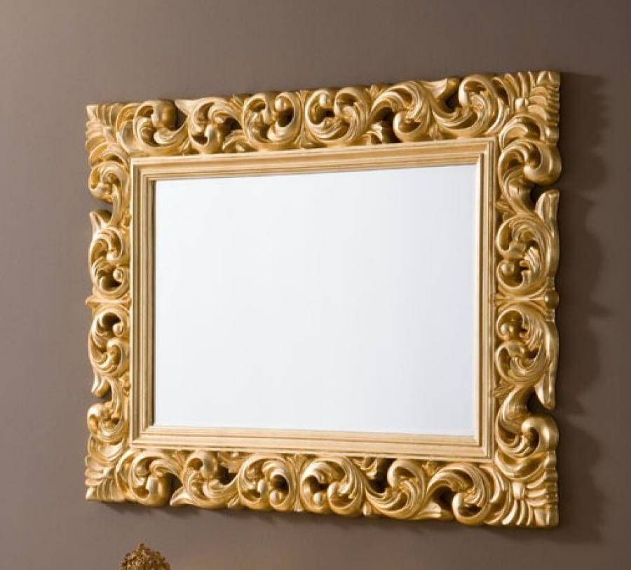 Contemporary Ornate Mirror In Gold Colour Finish With Regard To Ornate Mirrors (Photo 14 of 20)
