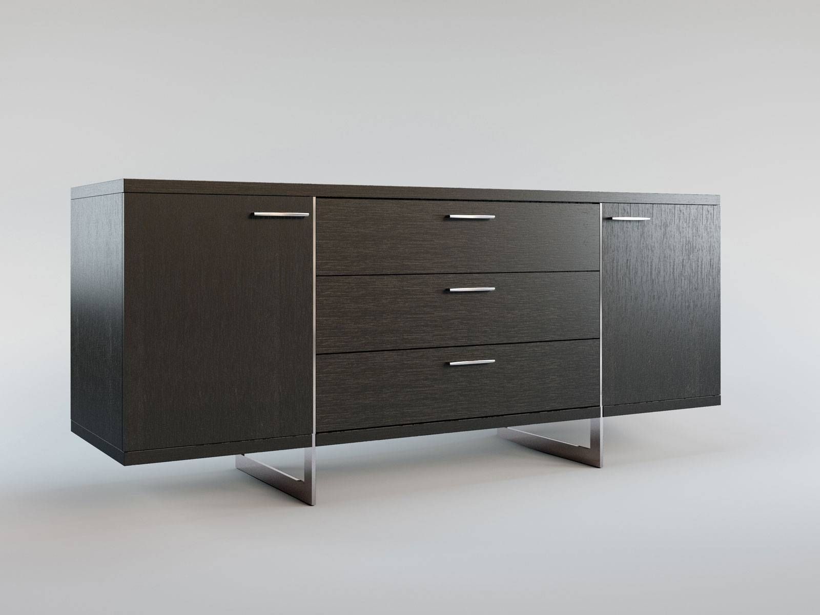 Contemporary Sideboard Buffet With Three Storage Drawers Tulsa With Regard To Contemporary Sideboard Cabinet (Photo 5 of 20)