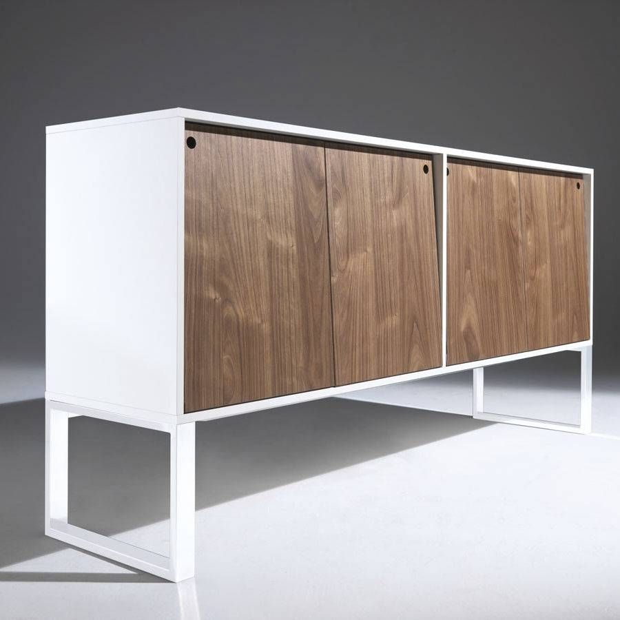 Contemporary Sideboard / Lacquered Wood / Walnut / White – A/r In White And Wood Sideboard (Photo 12 of 20)