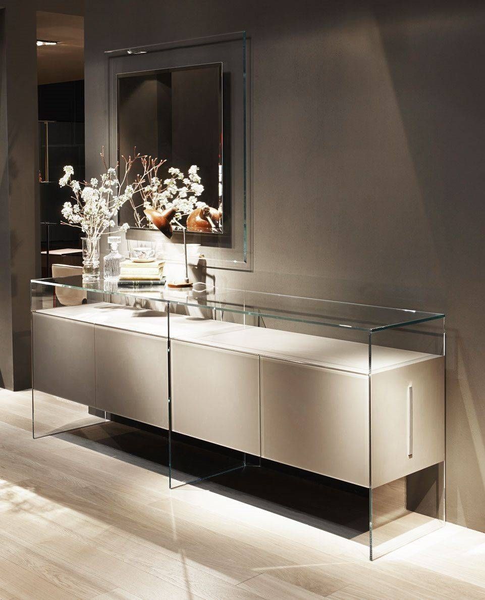 Contemporary Sideboard / Wooden / Glass / Tempered Glass Facing Pertaining To Glass Sideboard (Photo 14 of 20)