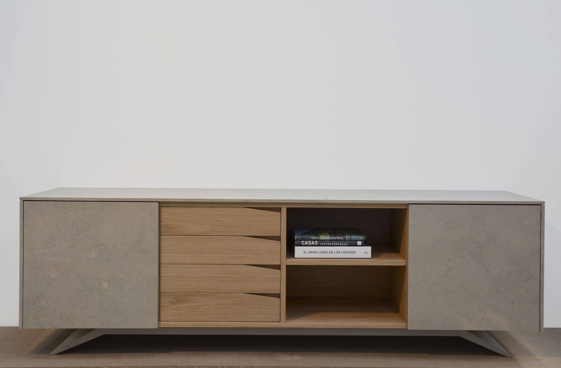 Contemporary Sideboard / Wooden / Marble / White – Trigono For White Contemporary Sideboard (View 11 of 20)