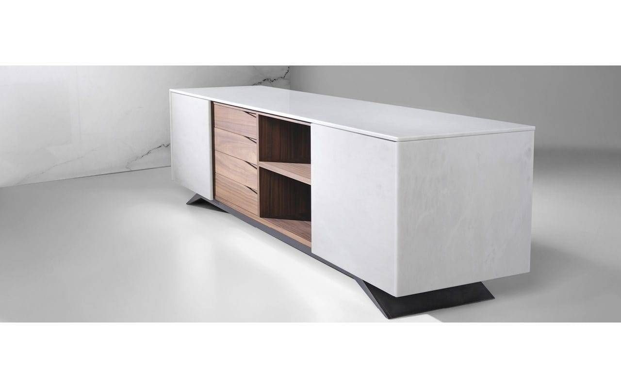Contemporary Sideboard / Wooden / Marble / White – Trigono Within White Contemporary Sideboard (Photo 15 of 20)