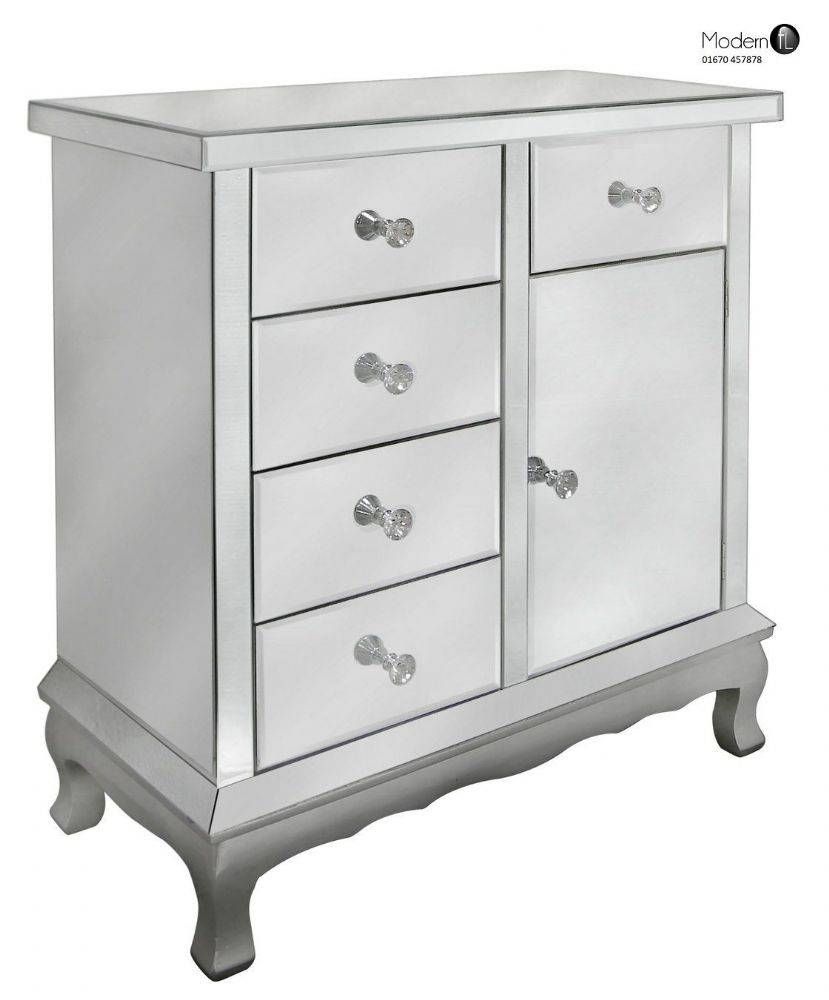 Contemporary Venetian Mirrored Sideboard With 4 Drawers And 1 Door Within Venetian Mirrored Sideboard (View 5 of 20)