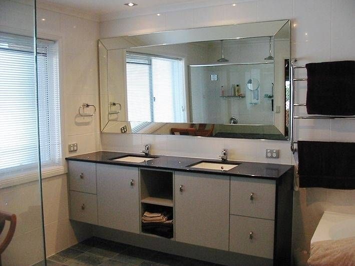 Crafty Inspiration Ideas Large Mirrors For Bathrooms Bathroom Wall Within Frameless Large Mirrors (Photo 10 of 20)