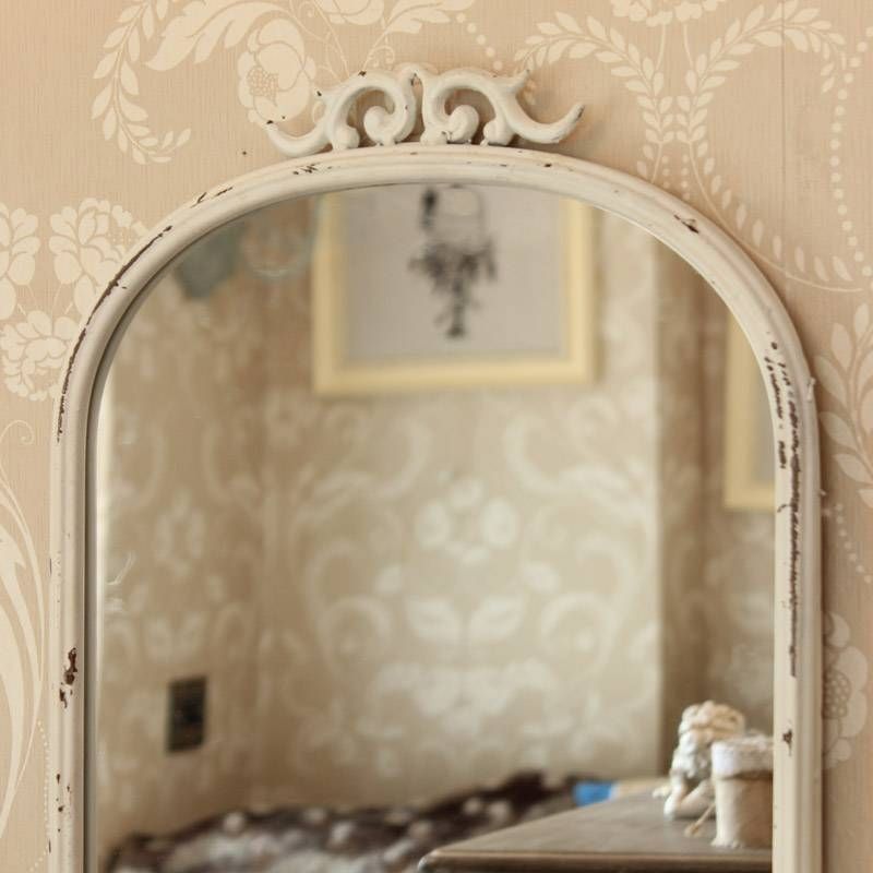 Cream Antique Style Wall Mirror Shelf Bedroom Living Room French Regarding Antique Style Wall Mirrors (Photo 10 of 20)