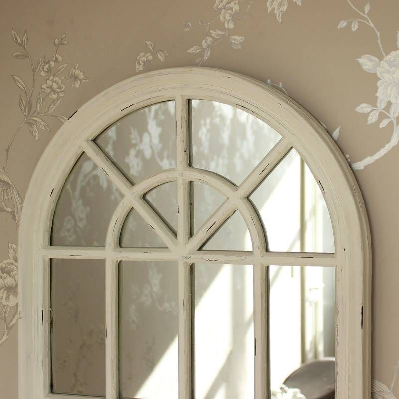 Cream Arched Window Mirror – Melody Maison® Within Large Arched Window Mirrors (View 22 of 30)